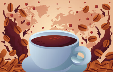 World Coffee Day Background, Coffee Day, Cup Drink, Americano