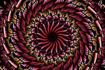 colourful caleidoscope classic gradient flower art pattern of traditional tenun batik ethnic dayak ornament for wallpaper ads background sticker or clothing