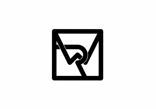 rw wr r w initial letter logo isolated on white background