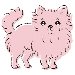 シンプルでかわいいチワワ　手描き線画ベクターイラスト