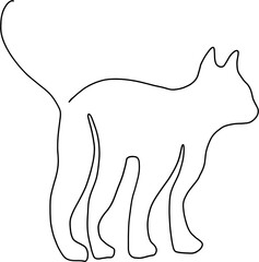 simplicity cat freehand continuous line drawing.