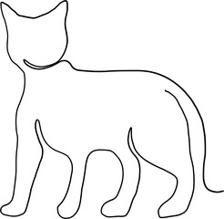 simplicity cat freehand continuous line drawing.