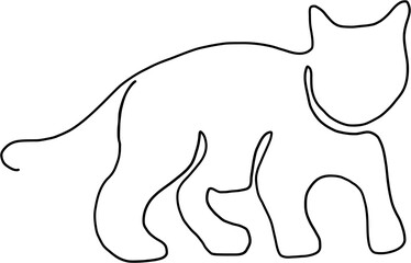 simplicity cat freehand continuous line drawing.