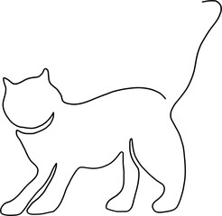simplicity cat freehand continuous line drawing.