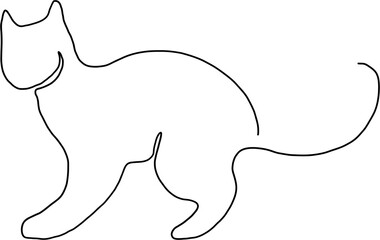 simplicity cat freehand continuous line drawing.