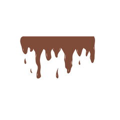 melted chocolate dripping on white background