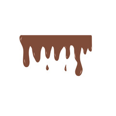 melted chocolate dripping on white background