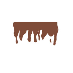melted chocolate dripping on white background
