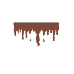 chocolate flowing dripping on white
