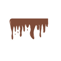 melted chocolate dripping on white background