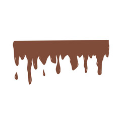 chocolate dripping on white background