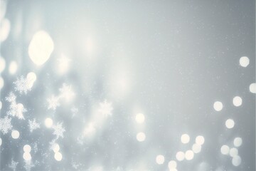 Bokeh lights, background with snow.