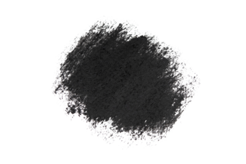 Black brush strokes oil paints on white paper. Isolated on white background. Abstract creative background