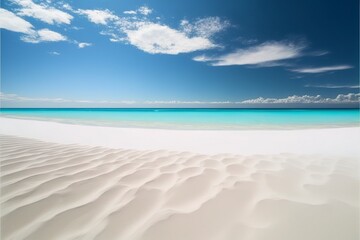 Fototapeta na wymiar Beautiful white sand beach scene