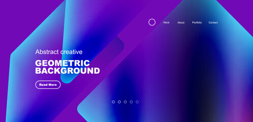 Triangles with fluid colors geometric abstract background. Techno or business concept, pattern for wallpaper, banner, background, landing page