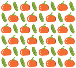 Hand drawn vegetable background. Hand drawn abstract vegetable pattern. Organic doodle pattern background.