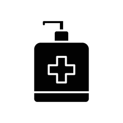 Fototapeta premium Soap bottle icon illustration. glyph icon style. icon related to healthcare and medical. Simple vector design editable