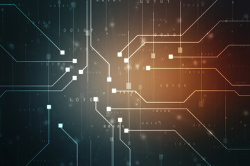 Abstract futuristic circuit board Illustration, Circuit board with various technology elements. Circuit board pattern for digital abstract technology background