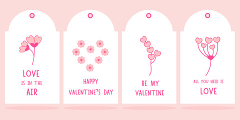 Set of Valentine's day tags for gift boxes, labels, sale shopping labels, banners and more.