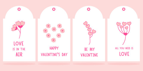 Set of Valentine's day tags for gift boxes, labels, sale shopping labels, banners and more.