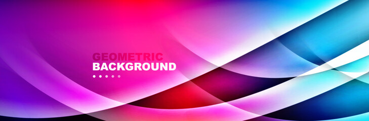 Trendy simple fluid color gradient abstract background with dynamic wave line effect