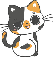 cute cat cartoon drawing doodle outline