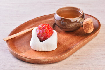 Japanese traditional sweets, Strawberry Daifuku with strawberry