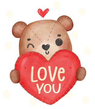 Cute Valentine teddy bear couple cartoon character hand drawing illustration vector, idea for wedding invitation, greeting card, Valentine's day, anniversary decor and more