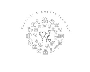 Fototapeta premium Vector charitiy elements icon set