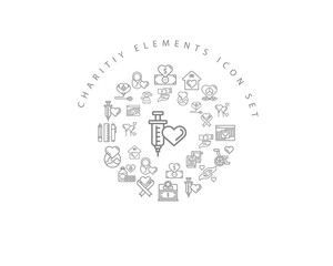 Vector charitiy elements icon set