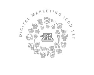 Vector digital marketing icon set