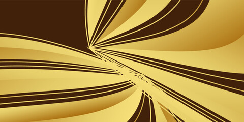 Stripes abstract background. Brown and gold color burst background. Vector illustration.