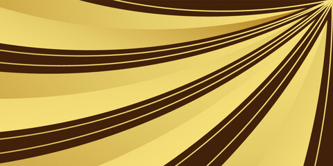 Stripes abstract background. Brown and gold color burst background. Vector illustration.