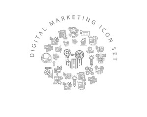 Vector digital marketing icon set