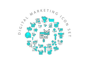 Vector digital marketing icon set