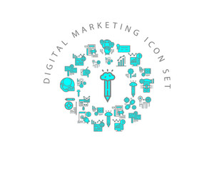 Vector digital marketing icon set