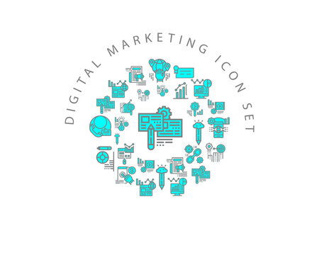 Vector digital marketing icon set
