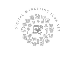 Vector digital marketing icon set