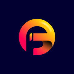 Obraz premium Letter FI logo with gradient color