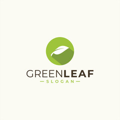 green leaf icons design template vector