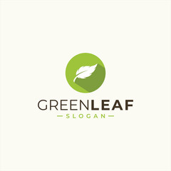 green leaf icons design template vector