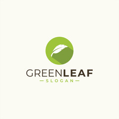 green leaf icons design template vector