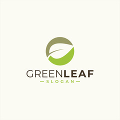 green leaf icons design template vector