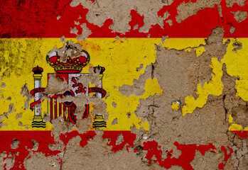 Spanish flag on mud wall