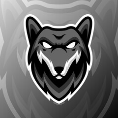 vector graphics illustration of a wolf in esport logo style. perfect for game team or product logo