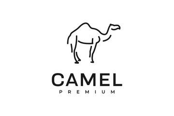 line art simple camel logo
