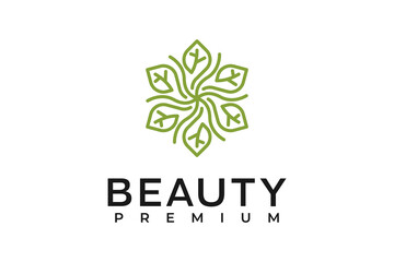 elegant logo leaf beauty