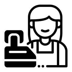 woman cashier icon
