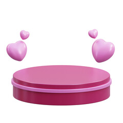 Romantic Viva Magenta 3D Podium Render