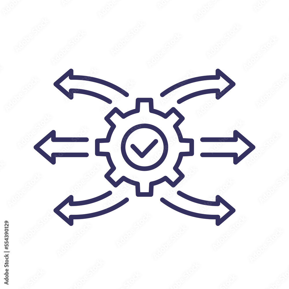 Canvas Prints deployment line icon, project execution vector